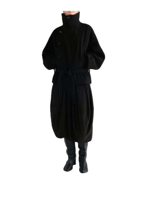 Cappotto Corto A Portafoglio In Mistura Di Lana Feltrata E Alpaca Lemaire | CO1165 LF1700BK999 BLACK